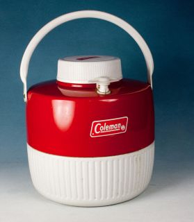 Vintage Red Coleman Snowlite 1 Gal Water Jug Beverage Cooler