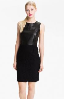 DKNYC System Faux Leather & Lace Dress