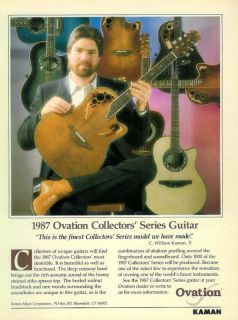 1987 Ovation Collectors Series Guitar Print Ad