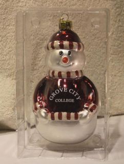 Grove City College 5 Snowman Christmas Tree Ornament New in Box