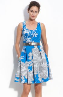Donna Ricco Cutout Back Stretch Cotton Party Dress
