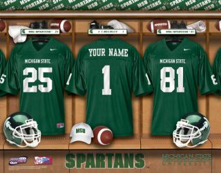 Michigan State Spartans Personalized Locker Room Print