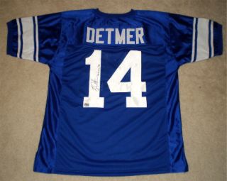  DETMER SIGNED AUTOGRAPHED BYU COUGARS 14 THROWBACK JERSEY W HEISMAN 90