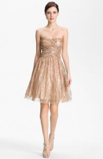 Hailey by Adrianna Papell Strapless Sequined Mesh Dress