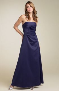 JS Boutique Strapless Ruched Satin Gown