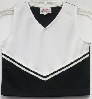 Cheer Kids Motionwear Cheerleading V Front Top Black Sz 10 New