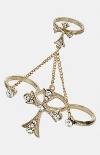 Topshop Cross Chain Double Ring