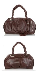 Michele Jemma Cocoa Leather Satchel Handbag Bag New
