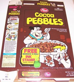 This is for one 1991 Cocoa Pebbles Cereal Box. Box is flattened