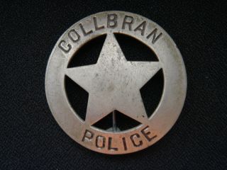 Obsolete Collbran Colorado Police Circle Star Badge with Hallmark
