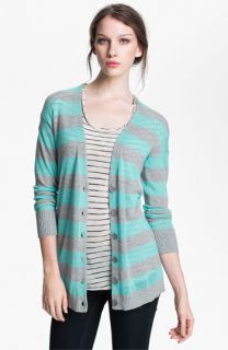 Caslon® Stripe V Neck Cardigan