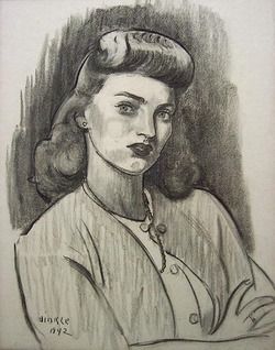 Clarence Hinkle Signed 1942 Original Drawing Listed