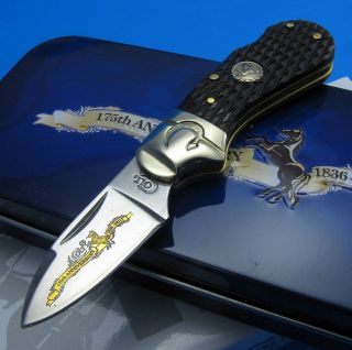  Anniversary Bone Handle Lockback Folding Blade Collector Knife w/ Tin