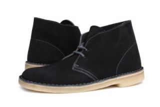 Clarks Originals Desert Boots Mens US 9 Shoes Black Grey Leather Suede