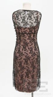 Collette Dinnigan Black Lace Overlay & Pink Slip Sleeveless Dress Size