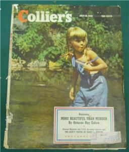 COLLIERS MAGAZINE JULY 1948 ~ YOUNG GIRL PLAYING IN CREEK HARRY L