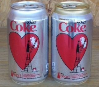 2012 USA Coca Cola The Heart Truth Caffeine Diet Free Coke Cans