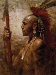 Liang Pequot Warrior Giclee Canvas Native American