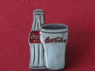 Coca Cola Coke Pin Enamel Logo Bottle Glass Licensed TM Pinback Badge