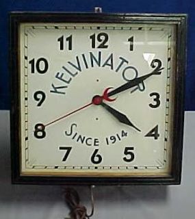 Kelvinator Clock Since 1919 in Wooden Case Works