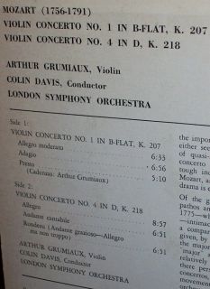 Arthur Grumiaux Colin Davis 60s Mozart Cons 1 4 1970 Philips Stereo