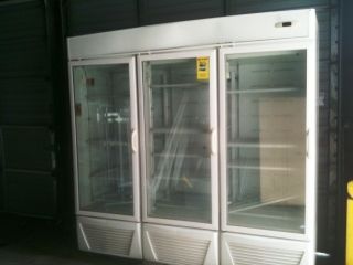 Commercial Freezers 3 Door Glass HUSSMAN Used Good Dollar Store Deli
