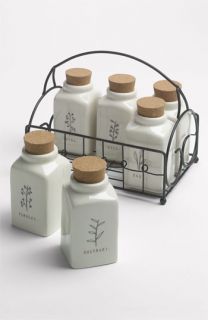 Rae Dunn by Magenta Herb Jars & Wire Caddy