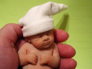 OOAK Polymer Clay Baby Boy Newborn Miniature Dollhouse Doll for