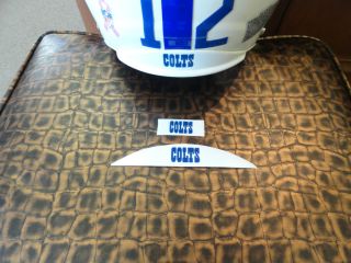 Indianapolis Colts Football Helmet Decals Nose & Neck for Riddell