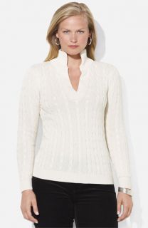 Lauren Ralph Lauren Mock Neck Sweater (Plus)