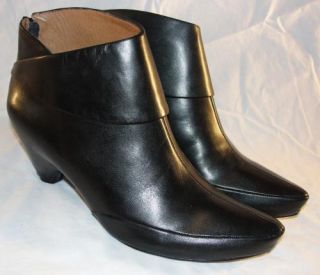 Corso Como Sz 7 Womens Boca Black Leather Ankle Booties Boots
