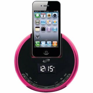 iLive Clock Radio Dock for iPod iPhone Pink