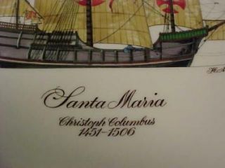  Royal Worcester Santa Maria Christoph Columbus SHIP Plate