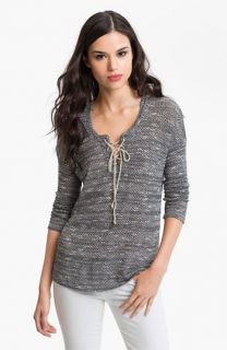 Splendid Key West Textured Lace Up Top