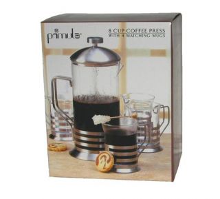 Primula 8 Cup Glass Stainless French Coffee Press Set