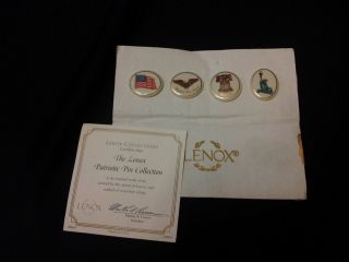 The Lenox Patriotic Pin Collection Set of 4 Ivory