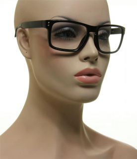  Glossy Black Curved Frame Clear Lens Smart Hipster Eyeglasses