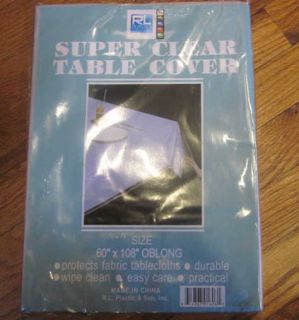 Plastic Super Clear Table Cover Protects Fabric Tablecloths Choice of