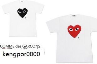 Comme Des Garcons CDG Play Red Heart Ladys T Shirt White Sz M