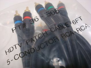 Bpi 6 ft 5 Component Video Audio RCA HDTV Cable New