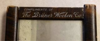Antique The Briiner Woolen Co Advertising Mirror Cleburne Texas