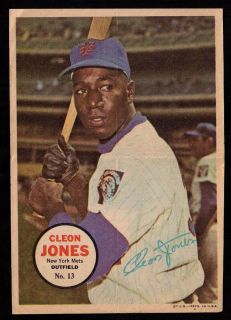 1967 Topps Baseball Insert Posters 13 Cleon Jones New York Mets