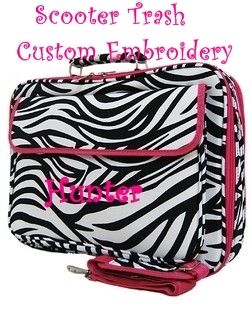 Personalized 17 Computer Laptop Case Bag Zebra Print with Hot Pink