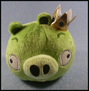 Commonwealth Angry Birds Plush Toy 4 Green Pig w Crown New