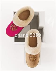 Tory Burch Coley Suede Genuine Shearling Slippers 7 10