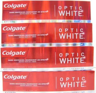 NEW Colgate Optic White Toothpaste Whitening Stain Teeth Fluoride Mint