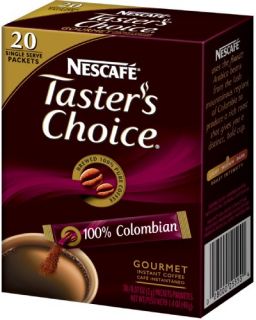  Tasters Choice Colombian Instant Coffee 20 Count Sticks (Pack of 8
