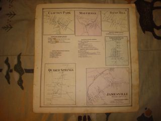 Clifton Park Malta Jamesville New York Antique Map