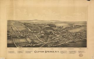 1892 Clifton Springs New York Ontario County NY Map CD