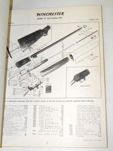 Vintage Collectible 1962 Winchester Firearms Component Parts Price